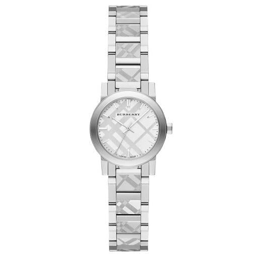 Burberry BU9233 Damen The City Gravierte Silber 26mm Uhr Watchlyx