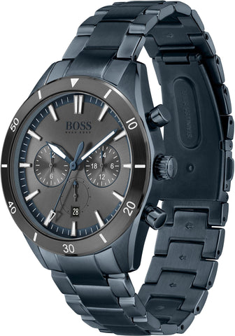 Hugo Boss Herren-Chronograph 1513865, blaue Edelstahluhr