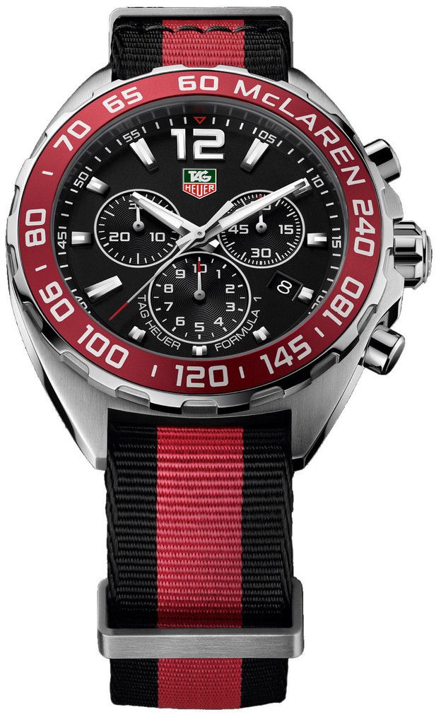 Tag Heuer Formula McLaren Limited Edition Chronograph Black Dial Two Tone NATO Strap Watch for Men