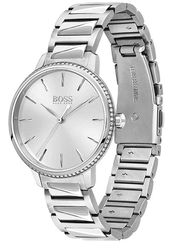 Hugo Boss Damen-Armbanduhr 1502539 Signature aus silberfarbenem Edelstahl