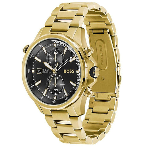 Hugo Boss Herren-Chronograph 1513932, goldfarbene Edelstahluhr