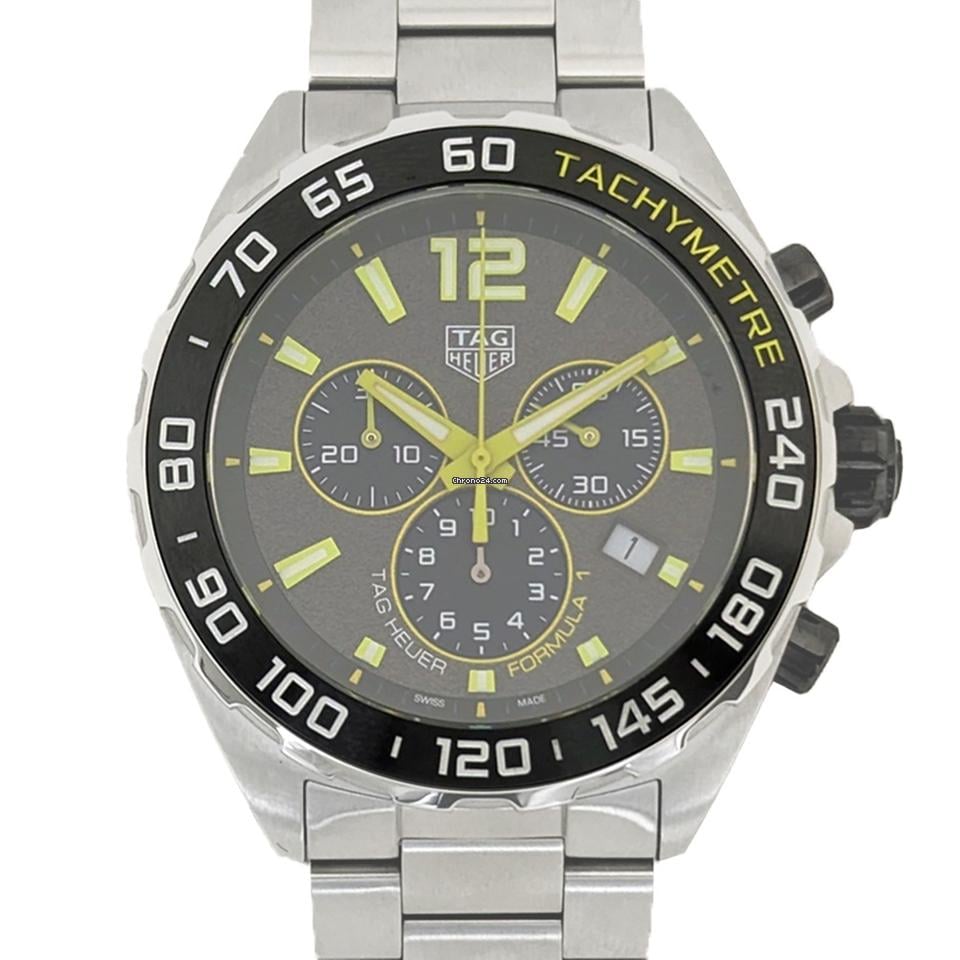 Tag Heuer Formula 1 Chronograph Grey Dial Silver Steel Strap Watch for Men - CAZ101AG.BA0842