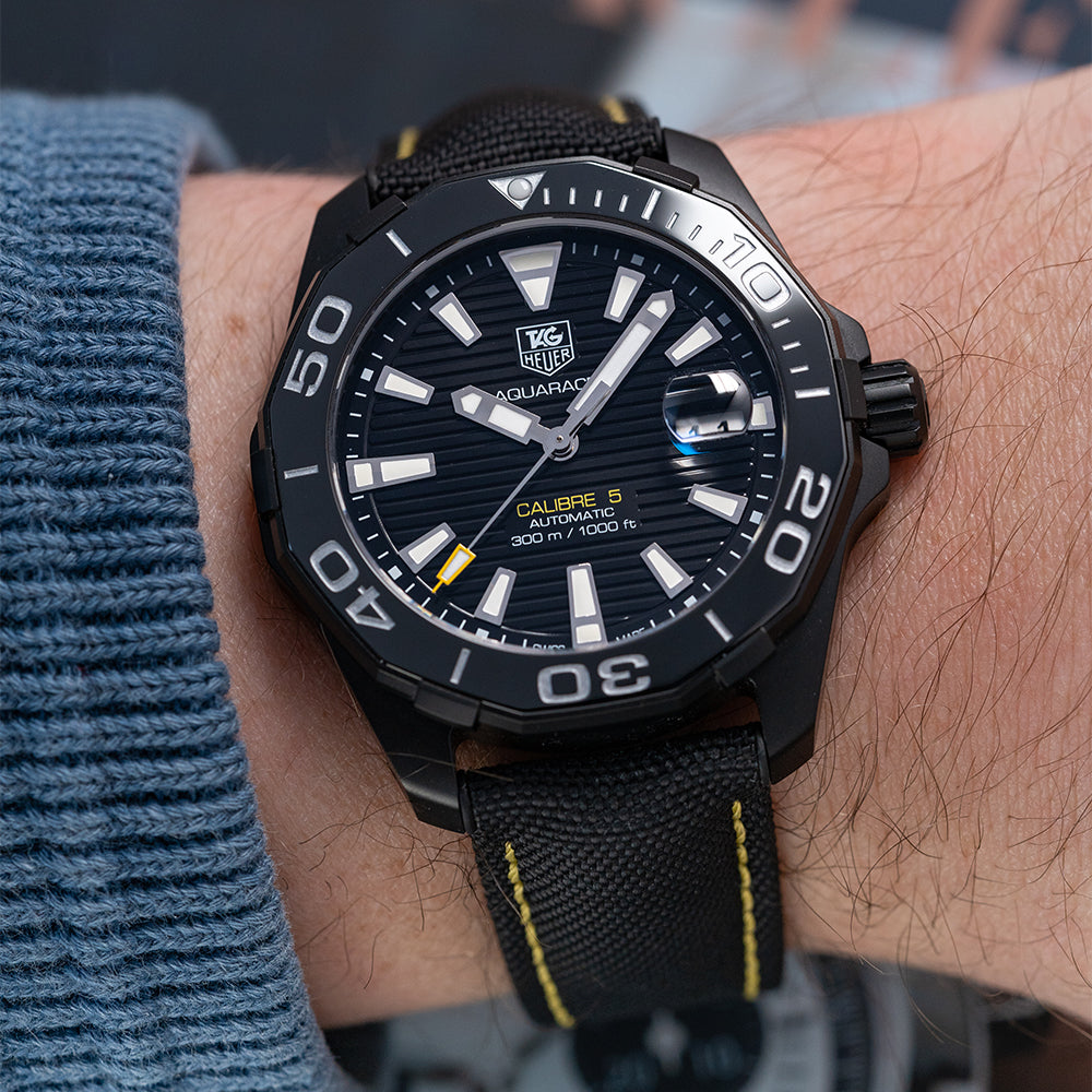 Tag Heuer Aquaracer Calibre Automatic Black Dial Black Nylon