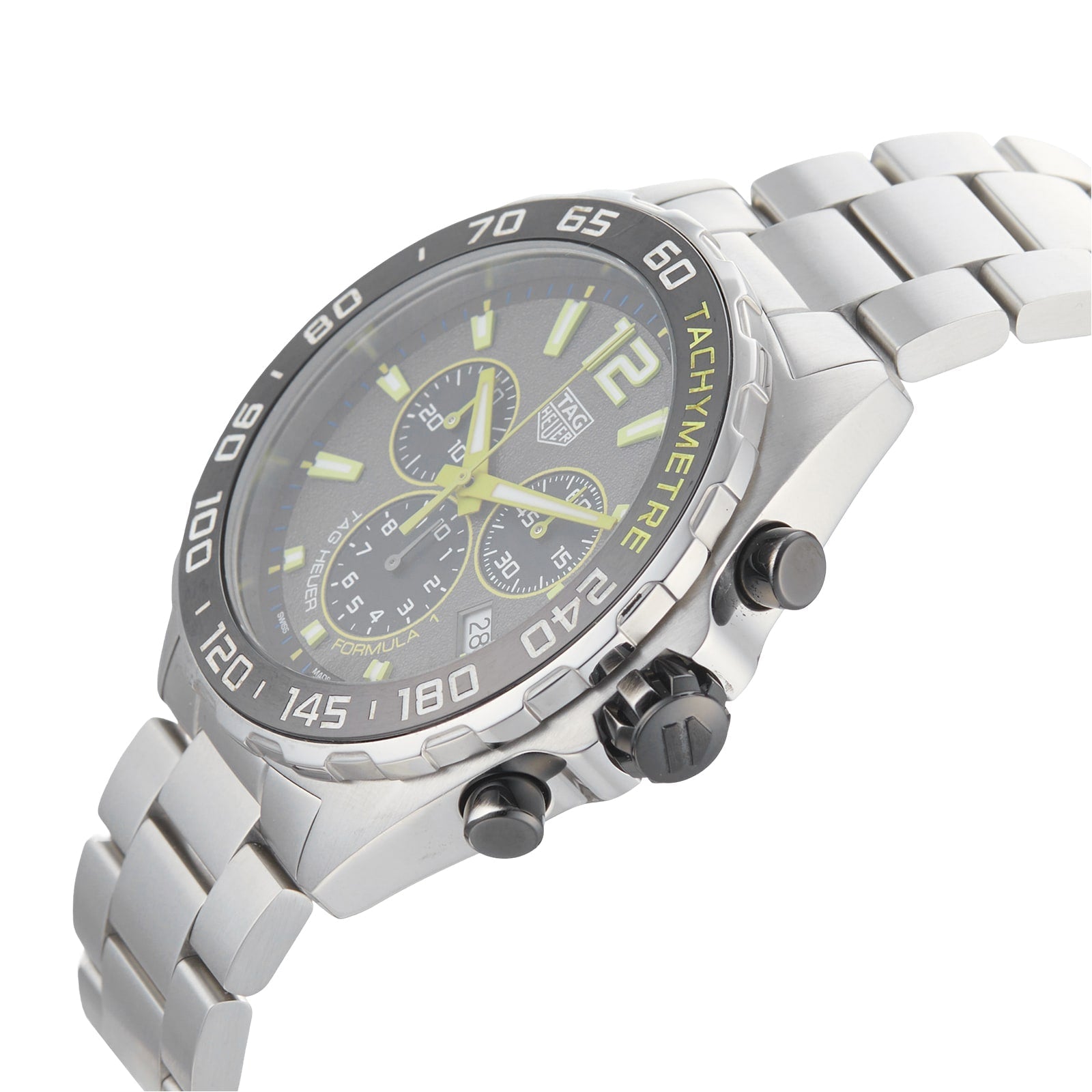Tag Heuer Formula 1 Chronograph Grey Dial Silver Steel Strap Watch for Men - CAZ101AG.BA0842