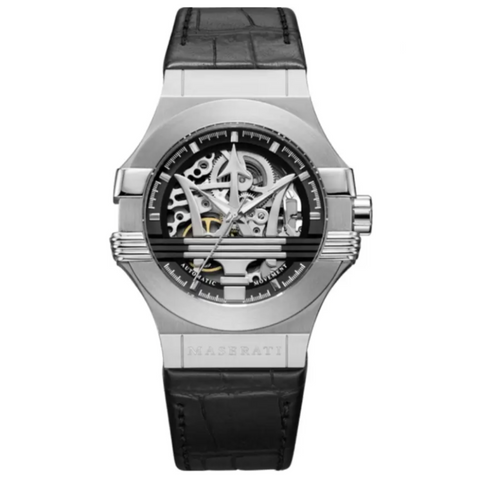 Maserati R8821108001 Potenza Automatik-Herrenuhr in Silber