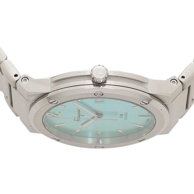 Salvatore Ferragamo F-80 Classic Tiffany Blue Dial Silver Steel Strap Watch for Men - SFDT02323