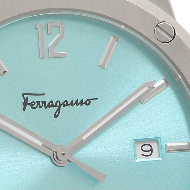 Salvatore Ferragamo F-80 Classic Tiffany Blue Dial Silver Steel Strap Watch for Men - SFDT02323