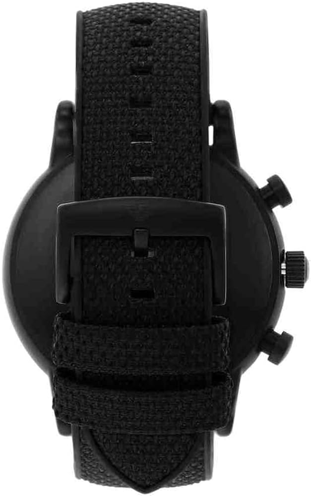 Emporio Armani Luigi Analog Black Dial Black Leather Strap Watch For Men - AR11450