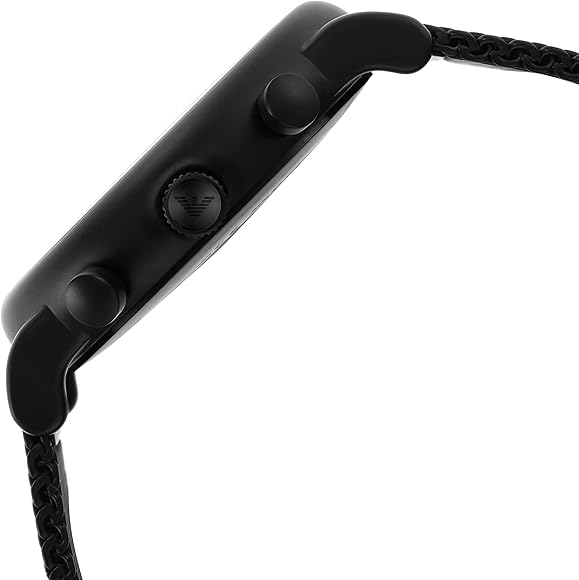 Emporio Armani Luigi Chronograph Green Dial Black Mesh Bracelet Watch For Men - AR11470