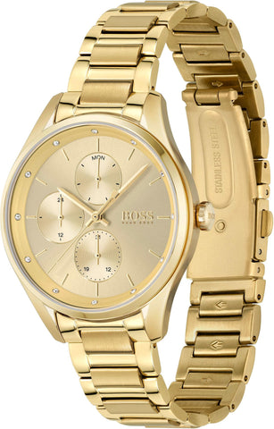 Hugo Boss Damen-Armbanduhr Grand Course Quarz Edelstahl goldfarben 1502584