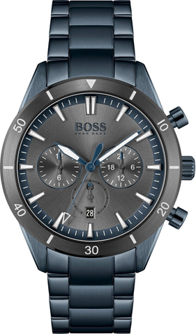 Hugo Boss Herren-Chronograph 1513865, blaue Edelstahluhr