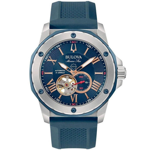 Bulova Marine Star Auto Men's Blue Watch 98A282