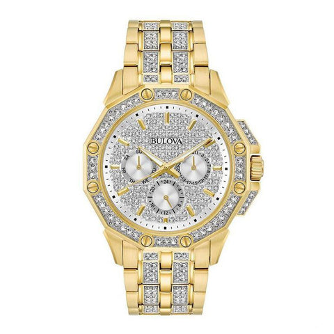 Bulova – Herren-Armbanduhr „Crystal“ in Silber, 98C126