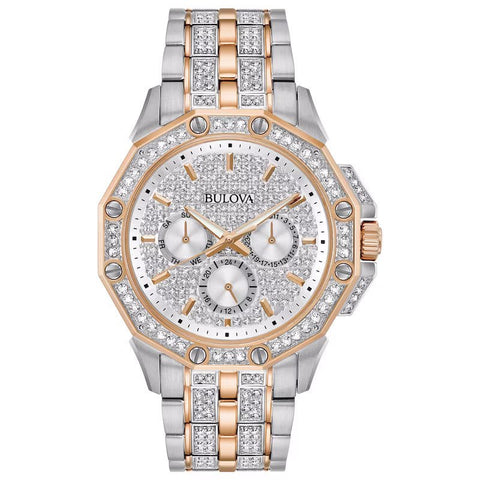 Bulova – Herren-Armbanduhr „Crystal“ in Silber, 98C133