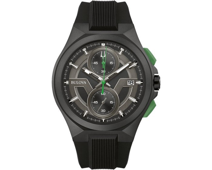 Gents Maquina Black Strap Watch 98B381