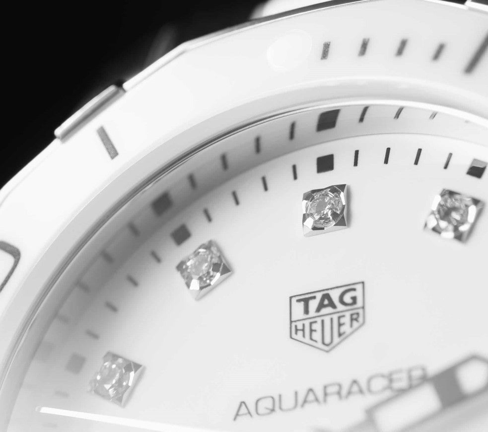 Tag Heuer Aquaracer Diamonds White Dial Two Tone Steel Strap Watch for Women - WAY131D.BA0914