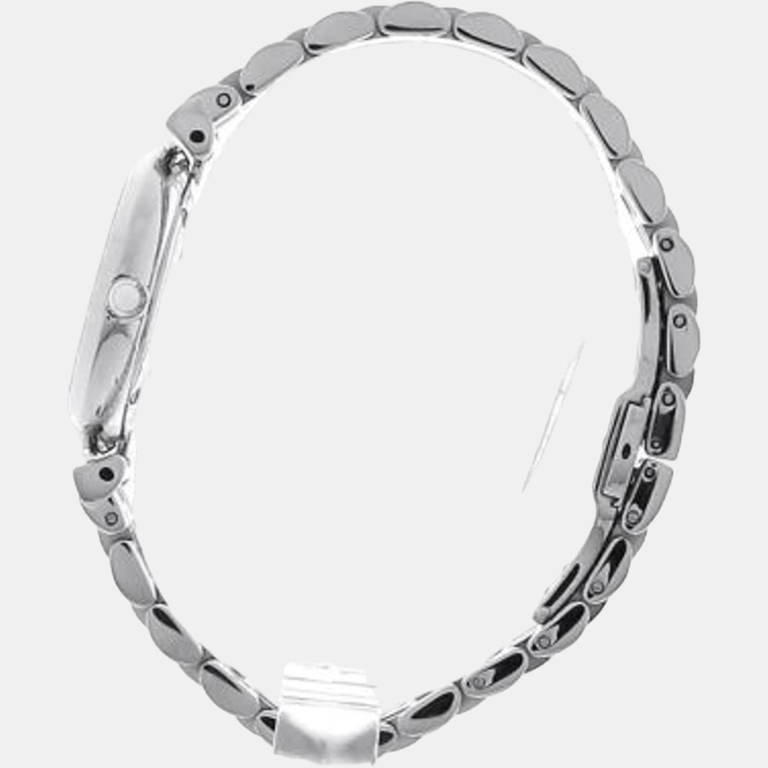 Emporio Armani Gianni T-Bar Quartz Silver Dial Silver Steel Strap Watch For Women - AR11445