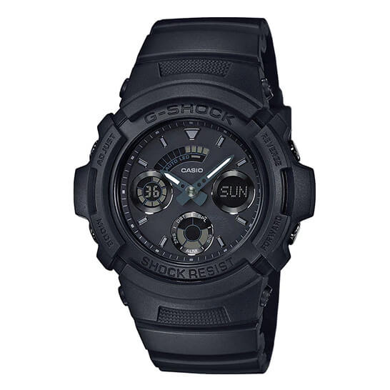 Casio G-Shock Watch Analogue-Digital Black on Black AW-591BB-1ADR