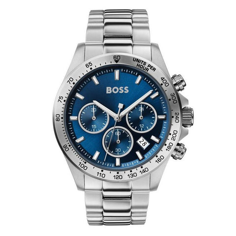 Hugo Boss Herren-Armbanduhr „Hero Chronograph“ aus blauem Edelstahl 1513755