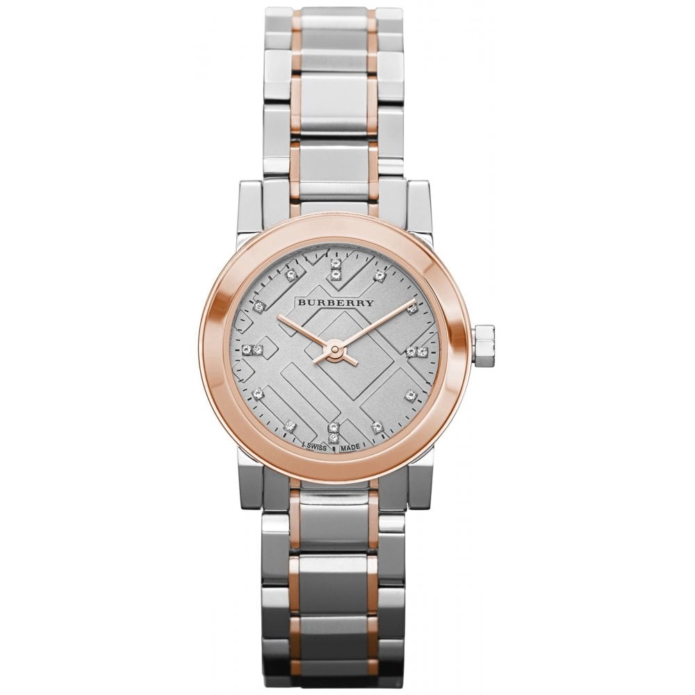 Burberry Ladies Watch The City Diamonds 26mm Two Tone Rose Gold BU9214