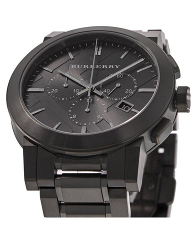 Burberry Men's Watch Chronograph The City 42mm Black PVD BU9354