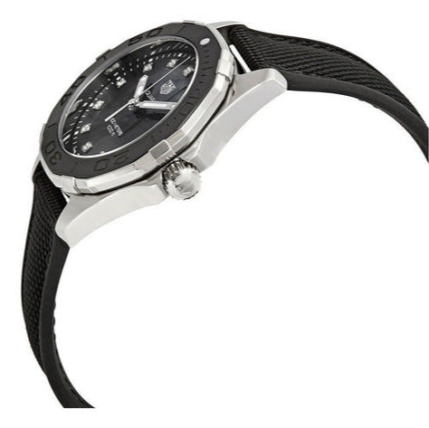 Tag Heuer Aquaracer Quartz Mother of Pearl Black Dial Black NATO Strap Watch for Women - WAY131M.FT6092
