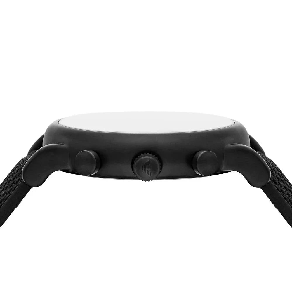 Emporio Armani Luigi Analog Black Dial Black Leather Strap Watch For Men - AR11450