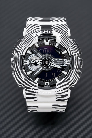 Casio G-Shock Herrenuhr Wildlife Promising Limited Edition Zebra GA-110WLP-7ADR 