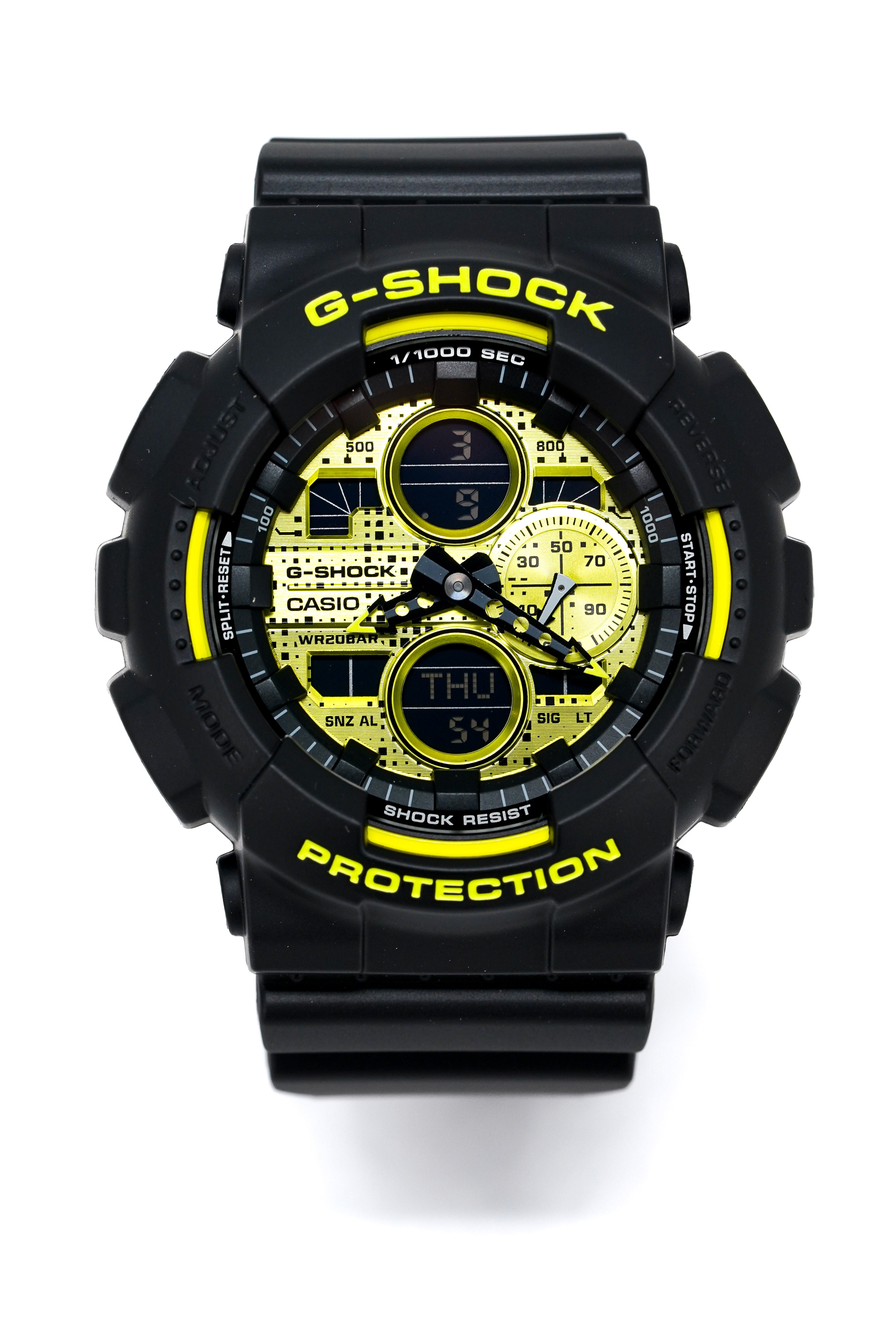 Orologio Casio G-Shock da uomo giallo neon/nero GA-140DC-1ADR 