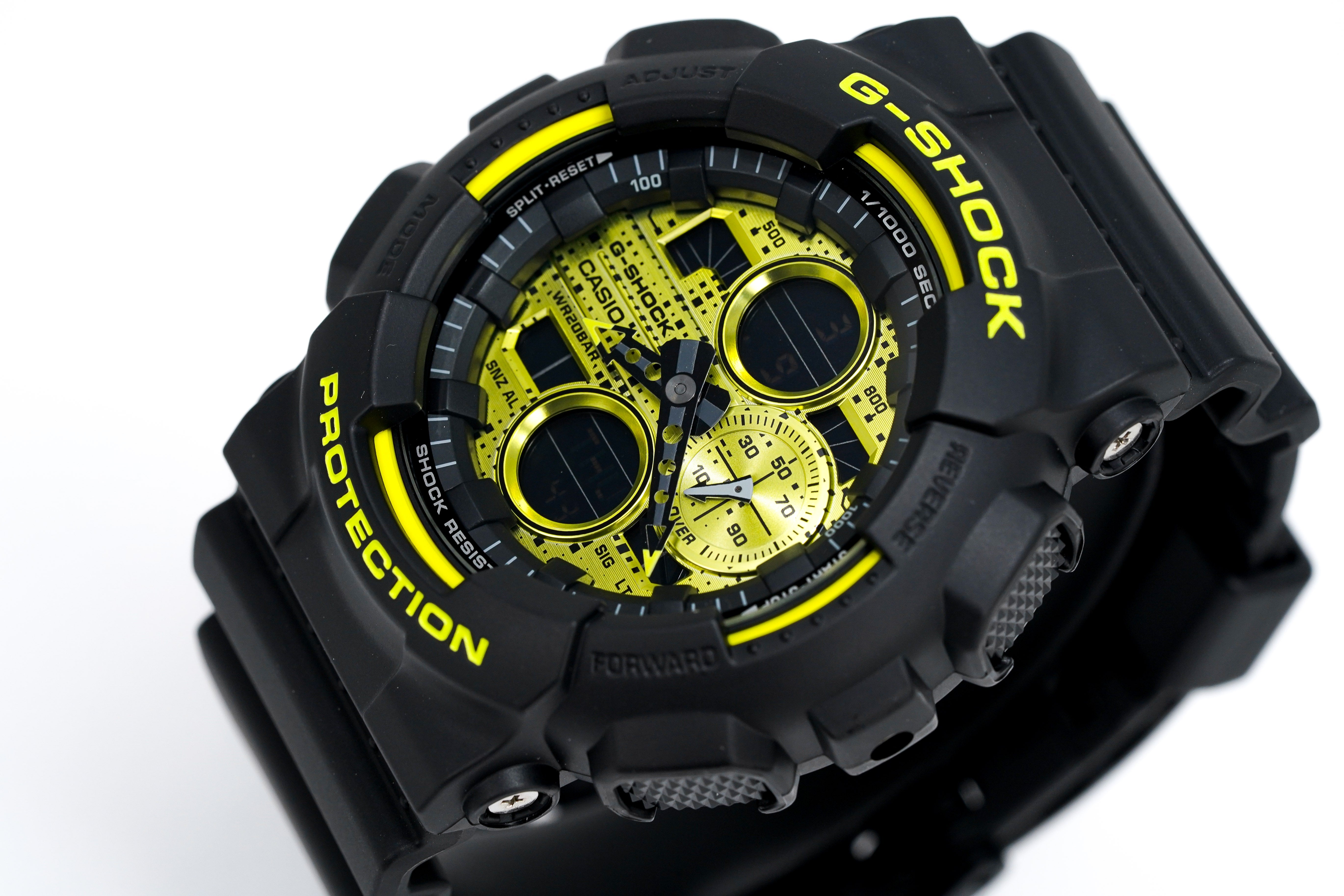 Orologio Casio G-Shock da uomo giallo neon/nero GA-140DC-1ADR 