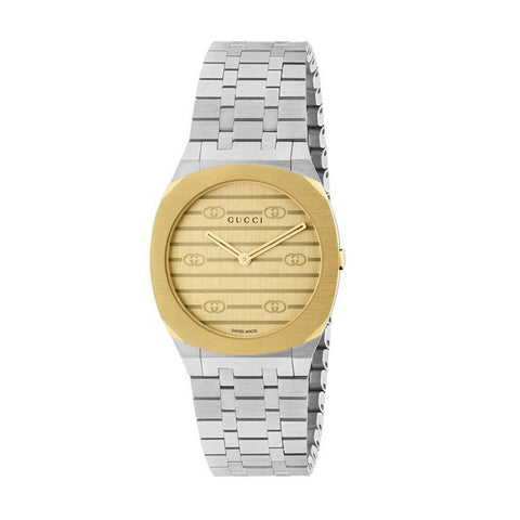 Gucci 25H 18ct Yellow Gold Plated Ladies' Watch - YA163502