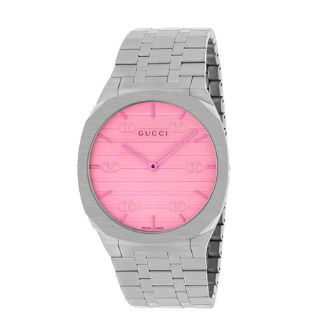 Gucci 25H Pink Ladie's Watch - YA163410