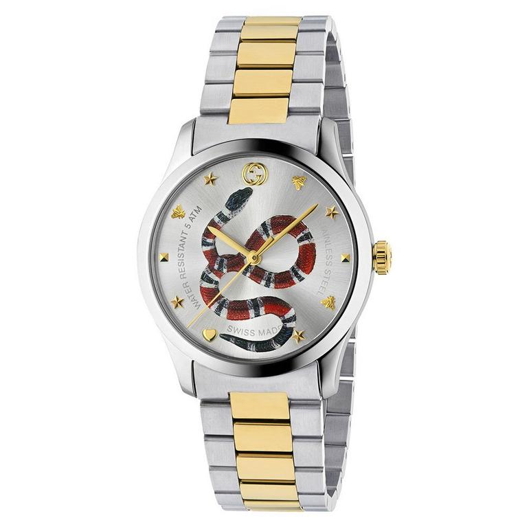 Gucci G-Timeless Snake Herrenuhr aus Stahl und Gold-PVD – YA1264075 