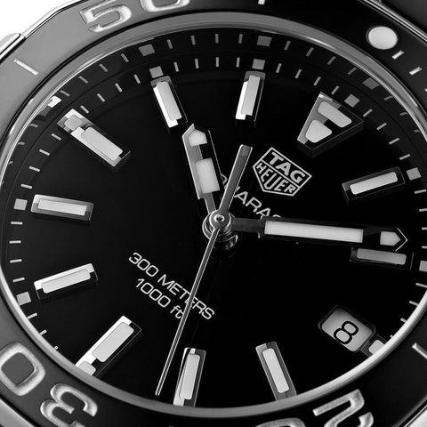 TAG Heuer Aquaracer Damenuhr aus Edelstahl und schwarzer Keramik 