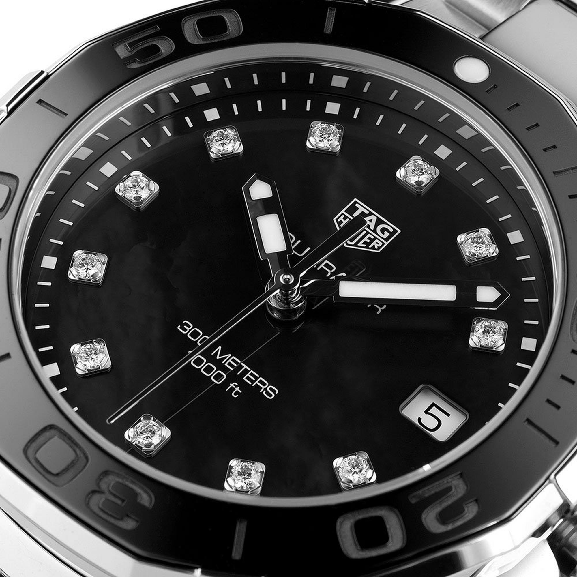 TAG Heuer Aquaracer WAY131M.BA0748 Ladies' Black Mother-of-Pearl Diamond Dial Diver Watch in Stainless Steel