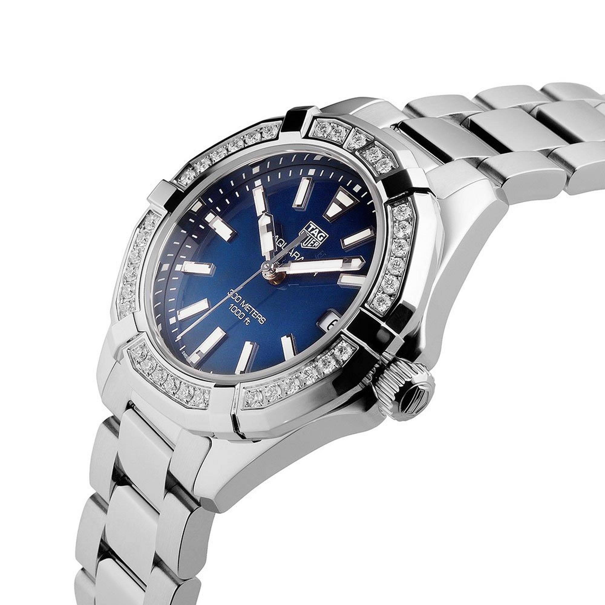 TAG Heuer Aquaracer WAY131N.BA0748 Ladies' Blue Mother-of-Pearl Dial Diamond Bezel Diver Watch