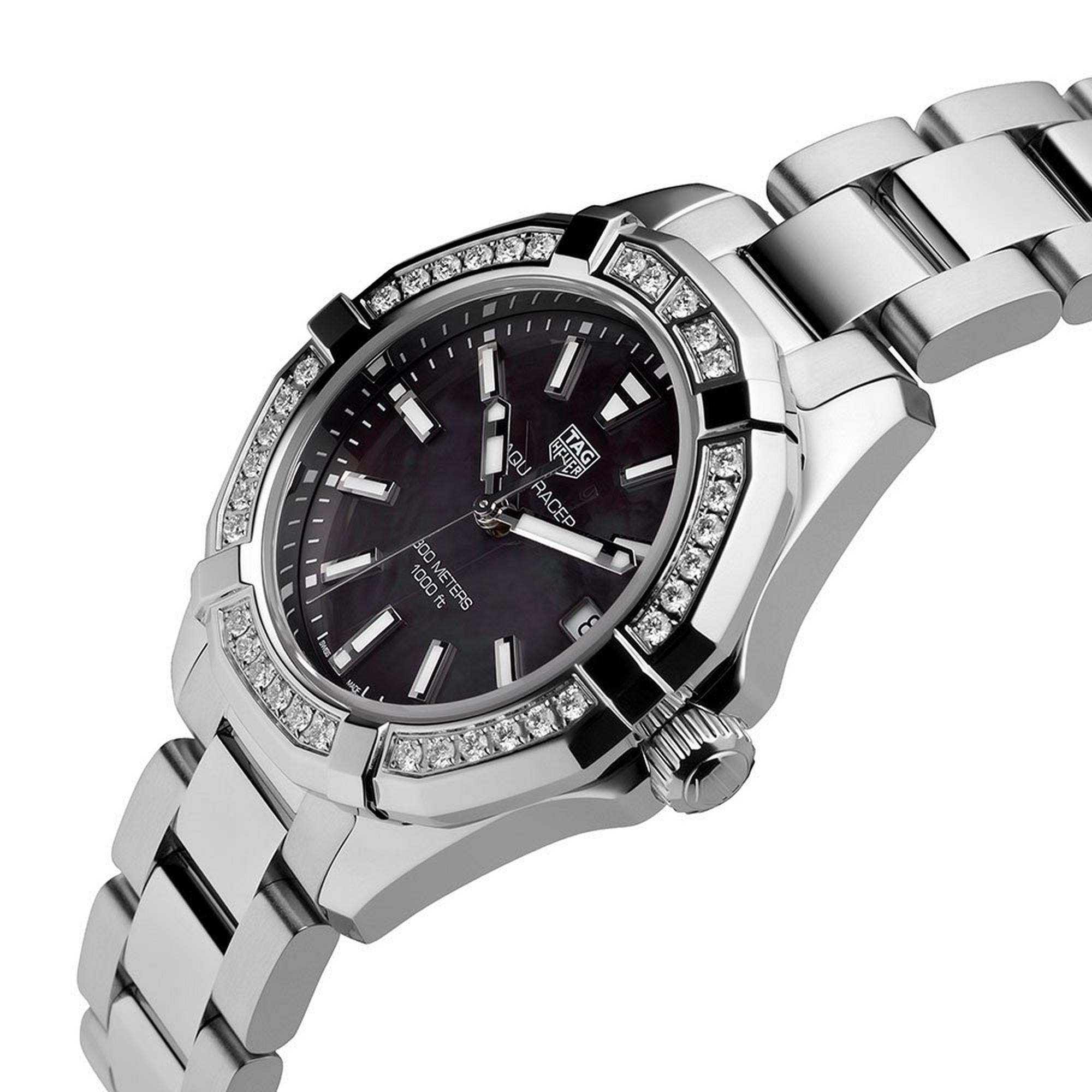 TAG Heuer Aquaracer WAY131P.BA0748 Ladies' Black Mother-of-Pearl Dial Diamond Bezel Diver Watch