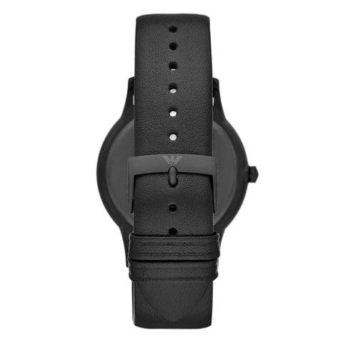 Emporio Armani Herren-Armbanduhr AR11276 aus schwarzem Edelstahl und Leder