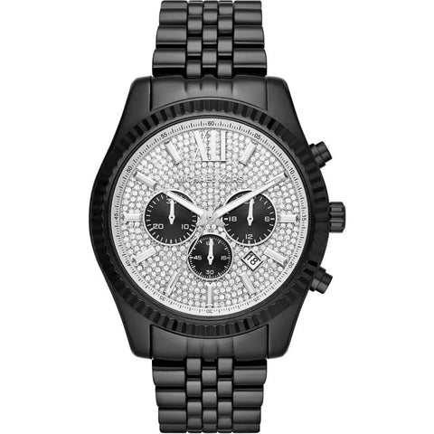 Michael Kors Uhr Lexington Chronograph 45mm schwarze Kristalle MK8605