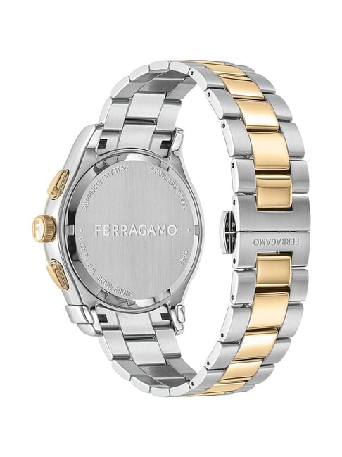 Salvatore Ferragamo 1927 Chrono Silver Dial Two Tone Steel Strap Watch for Men - SFKZ00523