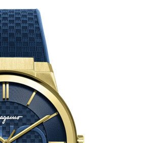 Salvatore Ferragamo Sapphire Blue Dial Blue Rubber Strap Watch for Men - SFHP00220