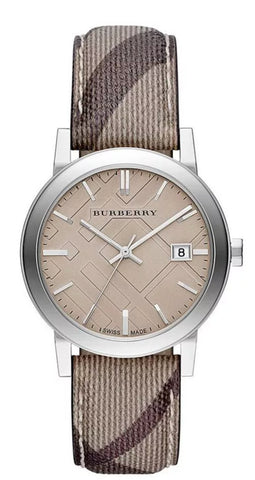 Orologio da donna Burberry The City 34mm cinturino Smoke Check BU9118