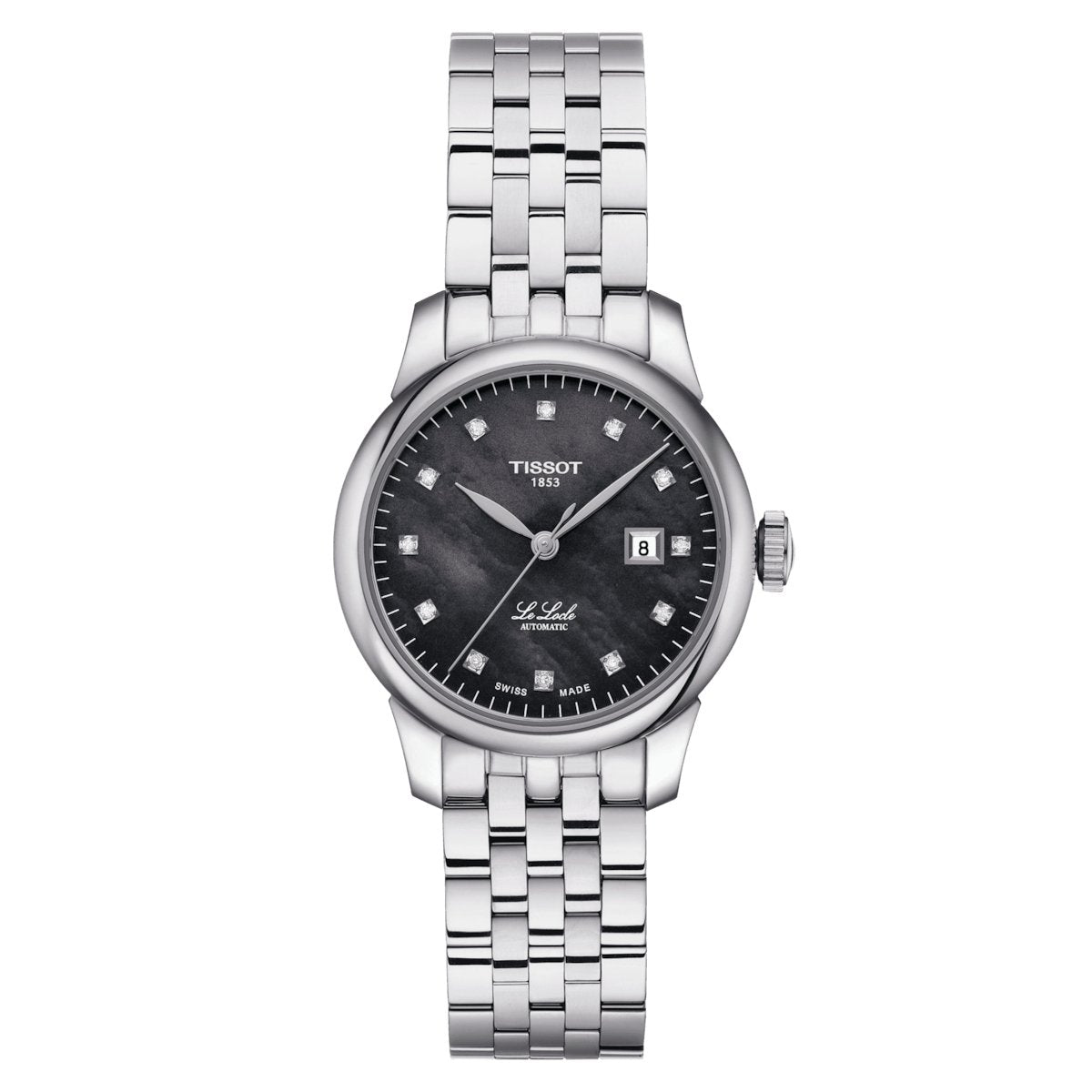 Tissot Damenuhr Automatik Le Locle 29mm Schwarz Diamant T0062071112600