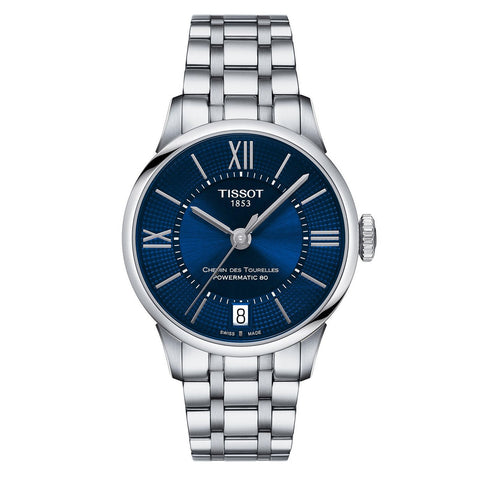 Tissot Ladies Automatic Watch Chemin Des Tourelles Powermatic 80 Blue T0992071104800