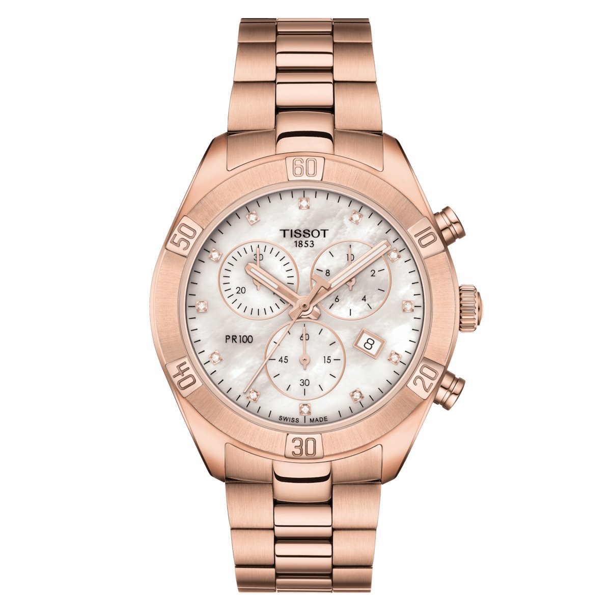 Tissot Ladies Watch PR 100 Sport Chronograph 38mm  White Rose Gold T1019173311600