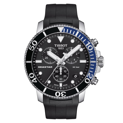 Orologio Tissot Seastar 1000 Chronograph da uomo nero T1204171705102