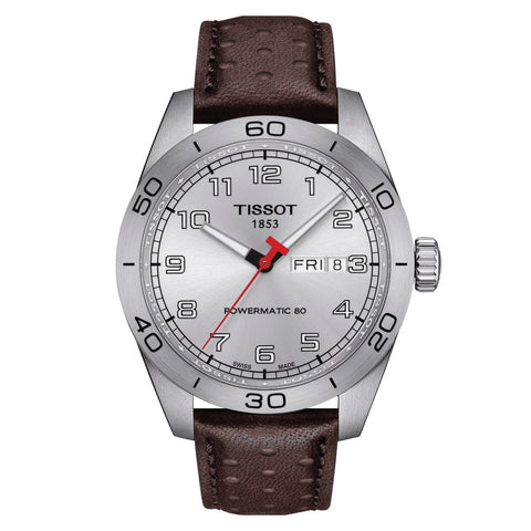 Tissot Herrenuhr PRS 516 Automatik 42mm Powermatic 80 Silber Braun T1314301603200