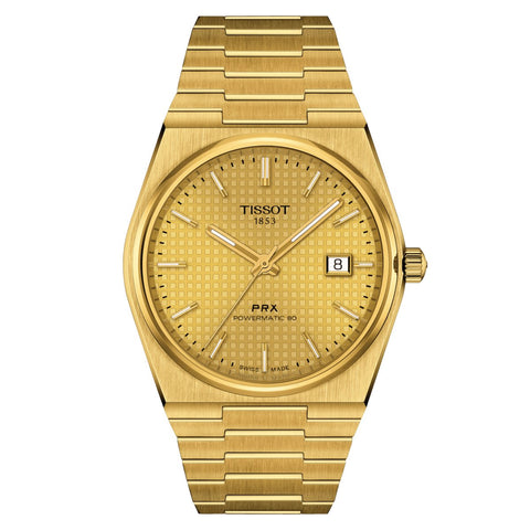 Tissot PRX Herren-Automatikuhr in Gold T1374073302100