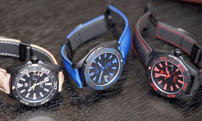 Tag Heuer Aquaracer Caliber 5 Black Dial Black Nylon Strap Watch for Men - WAY208A.FC6381