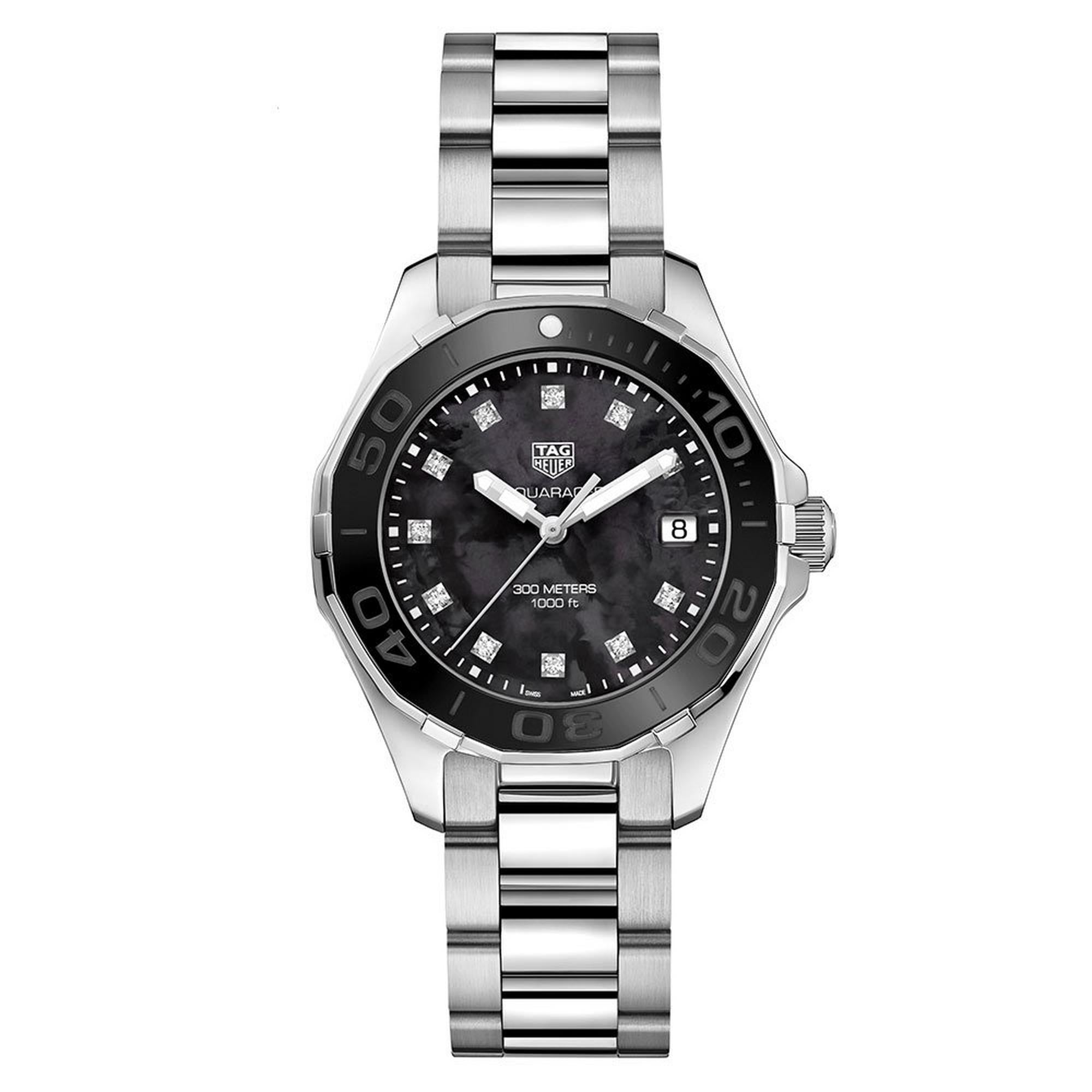 TAG Heuer Aquaracer WAY131M.BA0748 Ladies' Black Mother-of-Pearl Diamond Dial Diver Watch in Stainless Steel